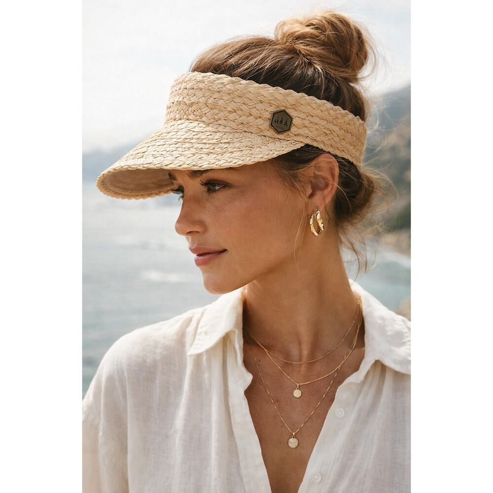 Hemlock Straw Visor Beach Resort Coastal Summer Hat